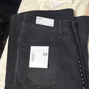 Vervet Black Flare & Wide Leg Jeans with silver studs